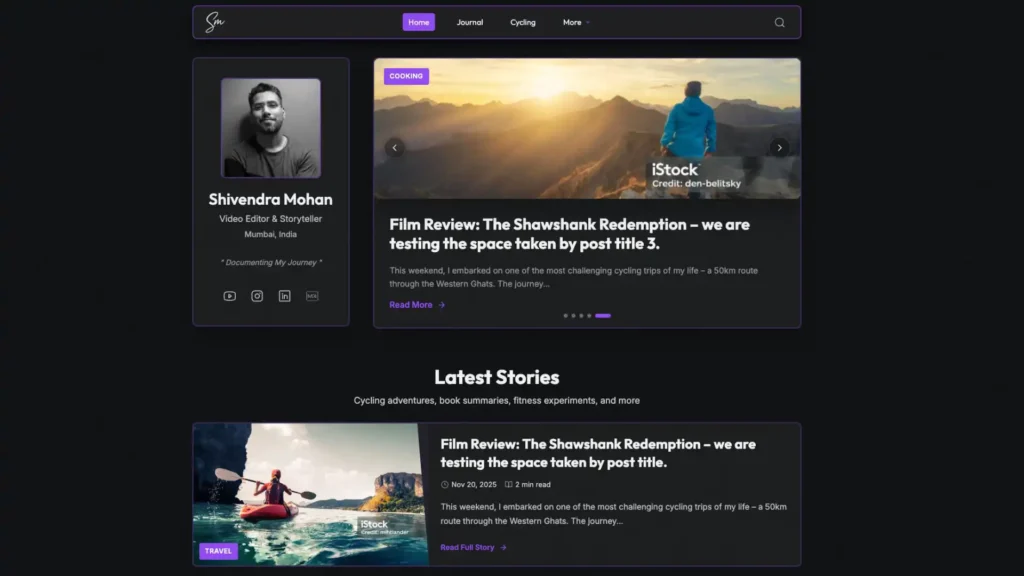 LifeVelo website homepage after launch